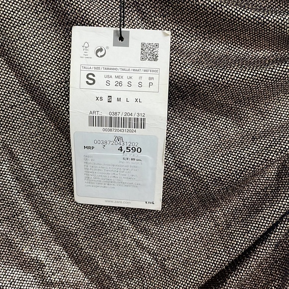 Zara metallic glitter off shoulder dress in size small - Picture 5 of 8